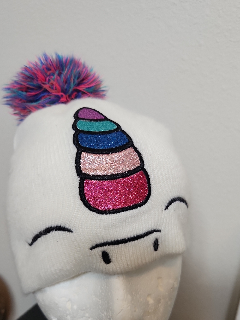 Unicorn Rainbow Beanie Hat - Picture 2 of 6